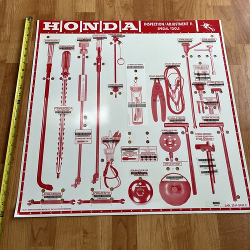 Honda Inspection Adjustment 2 Special Tools Display Sign For Peg Board