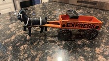 Antique Cast Iron Goat Cart Toy