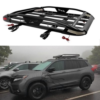 For Honda Pilot Aluminium Heavy Duty Car Roof Rack Cargo Basket W/ LED ...