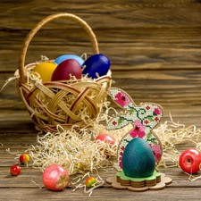 DIY Bead embroidery kit on wood Bunny Easter Decor Craft gift
