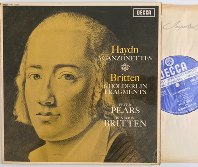 Haydn Canzonettes Britten Holderlin Fragments Peter Pears Decca ED1 WBg SWL 8507