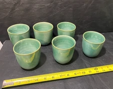 Gotek Pottery cup lot of 6 green from Gotek Colonia Tovar Studio Venezuela