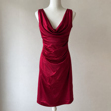 Davids Bridal Red Cocktail Dress 6 Satin Hollywood Glam Dark Romance Coquette