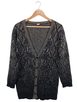 BOSS ORANGE Cardigan Damen Jacke Gr. DE 36 schwarz-hellgrau Casual-Look