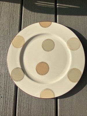 Vintage Noritake Ambience Mocha Java 11  Dinner Plate Earth Tone, Circles