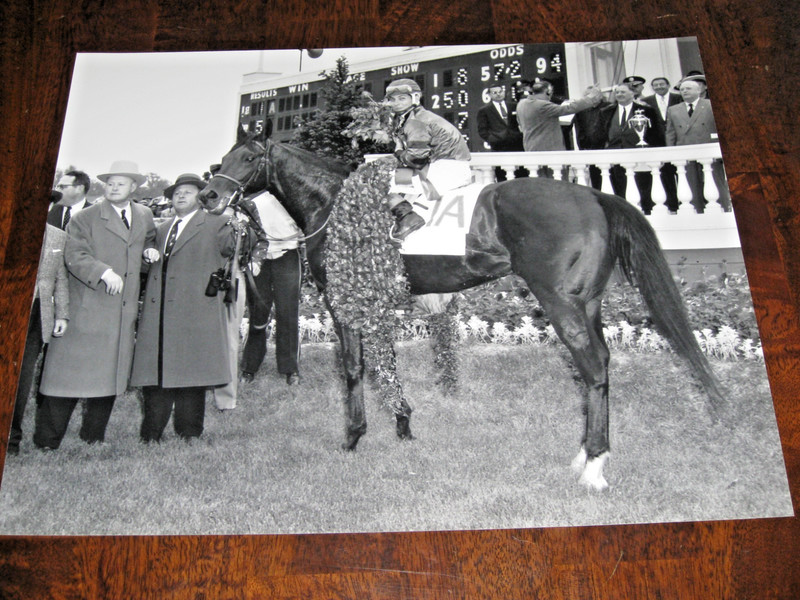 11 X 14 -- Photo of Iron Liege in the 1957 Kentucky Derby Winner Circle