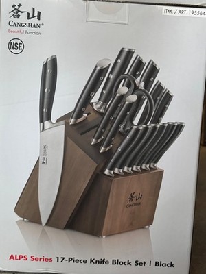 New Cangshan ALPS Series 17-Piece Forged German Steel Knife Block Set - Black