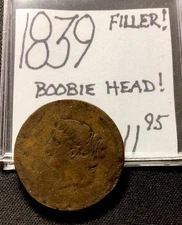 1839 Large Cent Filler! Boobie Head! ENN Coins