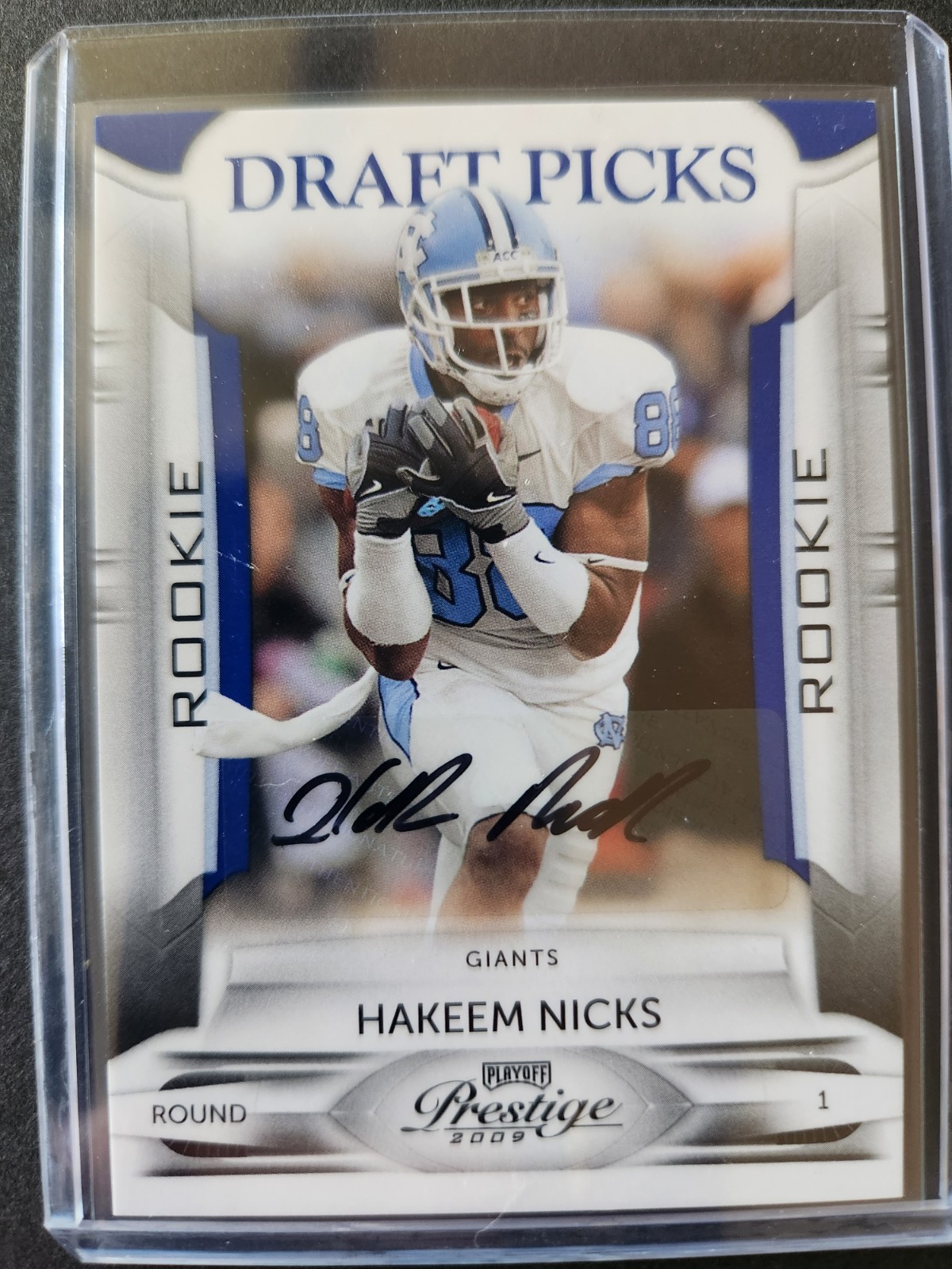 Hakeem Nicks Playoff Prestige #142 Draft Picks Autograph