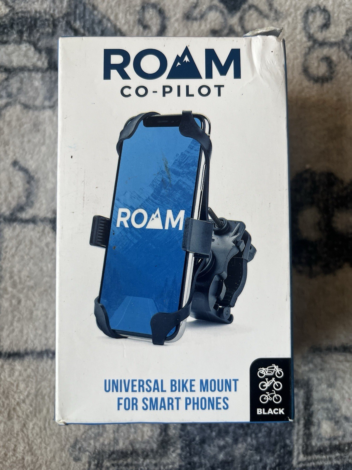 Roam Universal Bike Phone Mount for Motorcycle/Bike Handlebars Cellphone Black