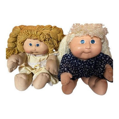 Two Cabbage Patch Kids Blue Eyes Blonde/Light Brown Hair