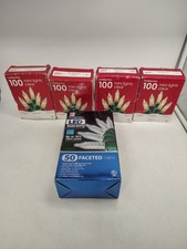 Christmas Holiday Time 100 Clear Mini Lights Green Wire 23 FT Lot of 5 Total 