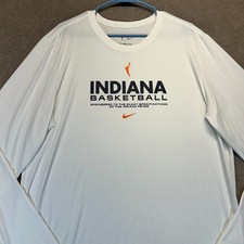 Indiana Fever Nike Long Sleeve Shirt Men's XL White Dri Fit WNBA Basketball