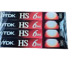 Lot of 4 New Sealed TDK Premium Quality HS 6 Hour T-120 Blank VHS Video Tapes