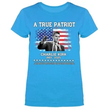 Charlie Kirk True Patriot Memorial US Flag Women's T-shirt