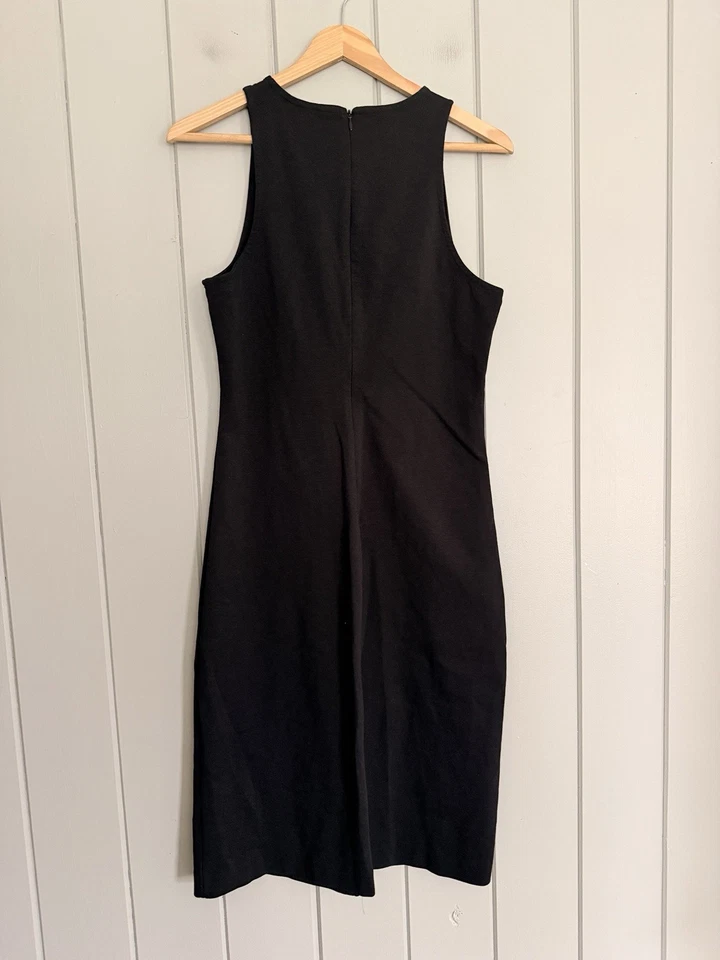 Boden Dress 10P Racer Jersey Midi Ruched Front Sleeveless Black Stretch - Image 4 of 4