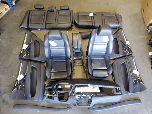 Merino Black Leather Interior Set - 2013 BMW X5M E70 LCI - Seat Dash Pillar Trim