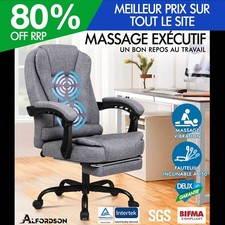 ALFORDSON Fauteuil de Bureau de Massage avec Repose-pieds Siège de jeu Exécutif