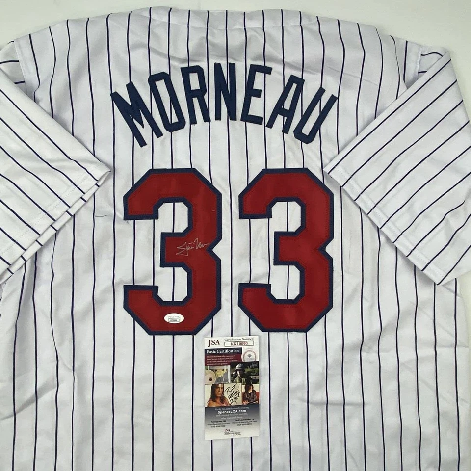 Autographed/Signed JUSTIN MORNEAU Minnesota Pinstripe Baseball Jersey JSA COA - Image 2 of 4