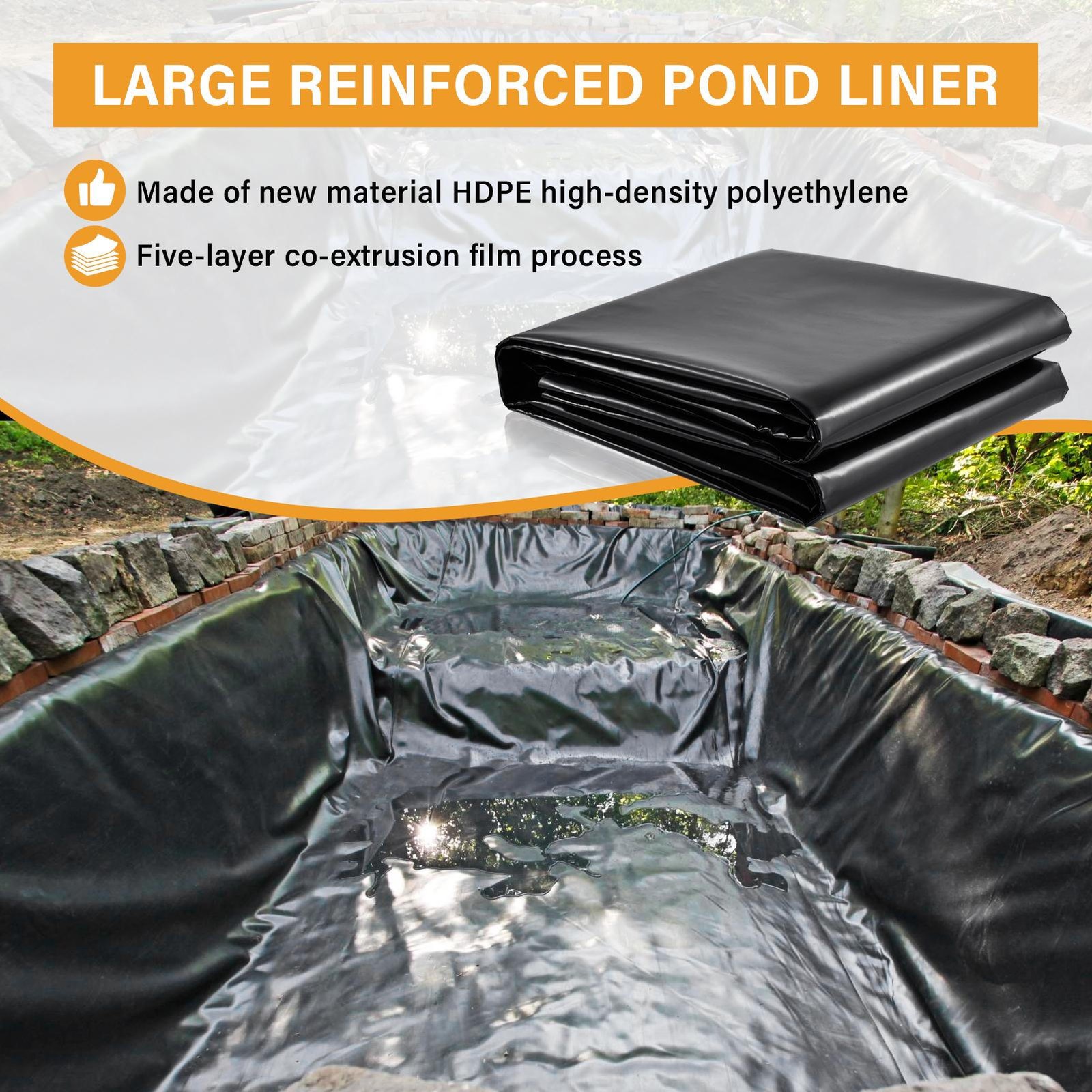 40' X 40' Firestone Pond Liner-Water Garden-Pool-Fish Safe