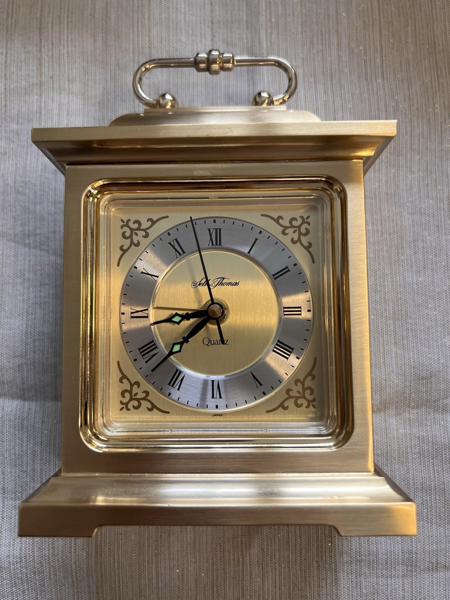 VTG Seth Thomas Carriage Alarm Clock No 0475 Qtz.Rapture Solid