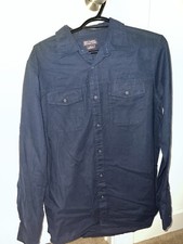 Michael Kors Button Up Dress Shirt Navy Blue Mens Size M