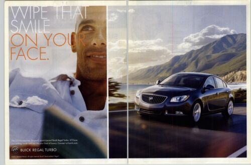 2011 Black Buick Regal Turbo Vintage Car Print Ad Lake Mountain Background Photo