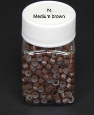 500PCS SILICONE LINED MICRO LINK RING BEADS HAIR EXTENSION CRIMP BEAD 4