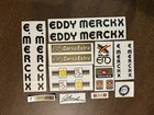 Eddy Merckx Columbus black set decals .   Signature of Eddy Merckx is included