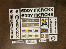 Eddy Merckx Columbus black set decals .   Signature of Eddy Merckx is included