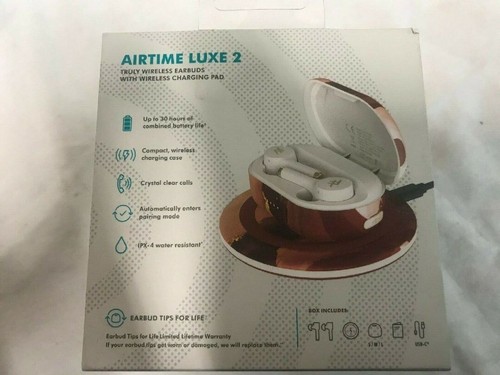 IFROGZ AIRTIME LUXE 2 BLUETOOTH WIRELESS EARBUDS WITH WIRELESS CHARGING CASE - Picture 3 of 3