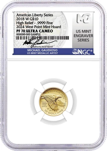 2018 W 1/10 oz Proof Gold American Liberty High Relief NGC PF70 UCAM Gaudioso