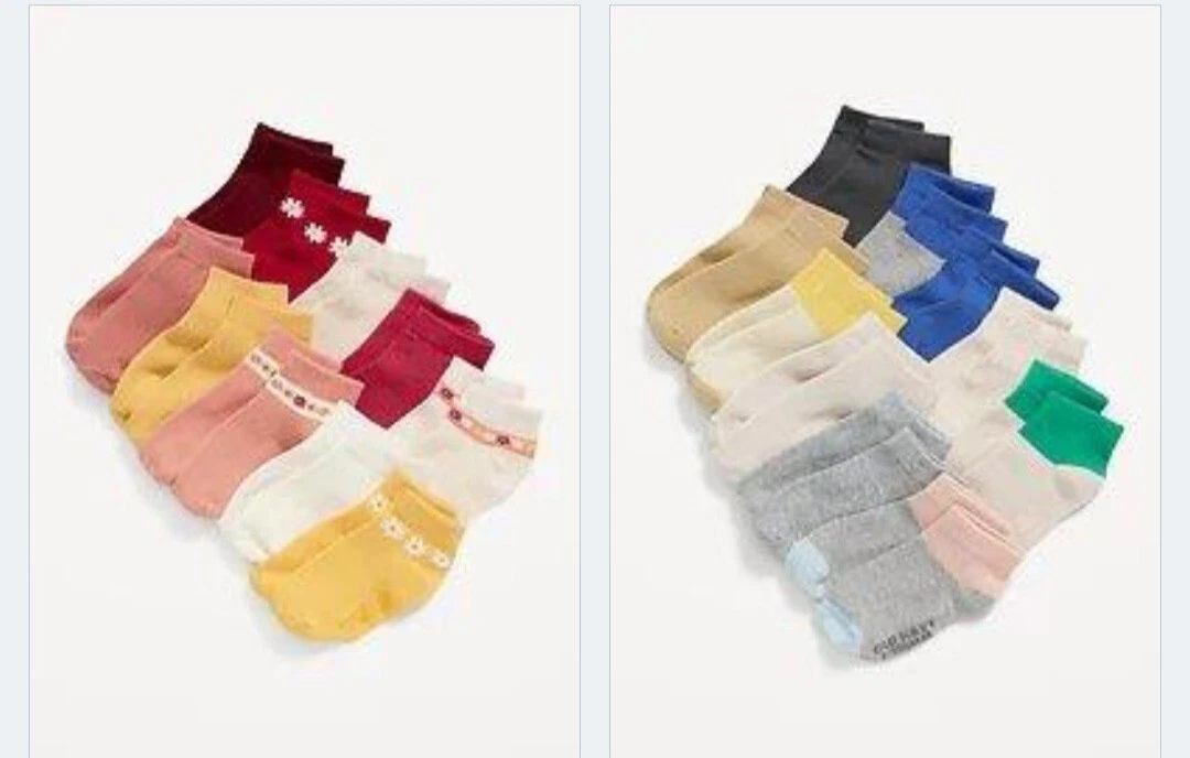 Old Navy Toddler 20 Pack Ankle Socks Stripe Solid Flowers 2T NEW
Opens in a new window or tab