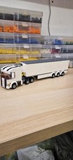Lego city custom 6 wheel truck +tri axl fridge trailer (White/black )L@@k