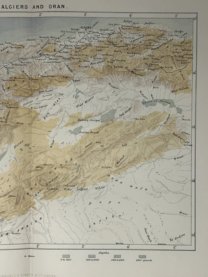 1885 Algeria Original Antique Map - Image 3 of 3
