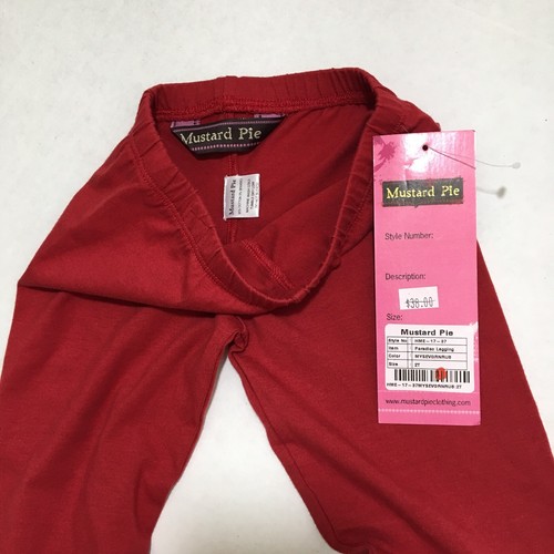 Mustard Pie Paradiso Leggings 2T Red Cream Ruffle Gathers Valentines Day New - Picture 10 of 12