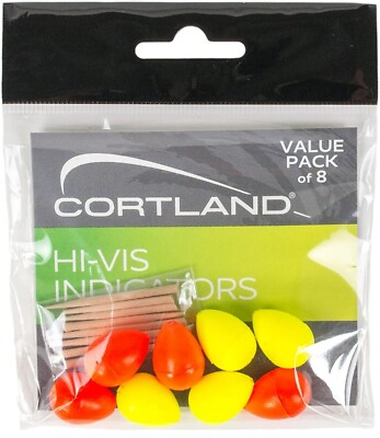 Cortland Fairplay Hi-Vis Egg-Shaped Float Indicators 0.8 Inch 8 count value pack