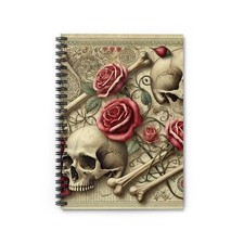 Gothic Floral Skull Notebook - Perfect for Journaling  Art, Gift for Gothic