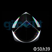 Optical Glass Quartz Pyramid Prism 50mmx39mm Physics Refractor Light Spectrum