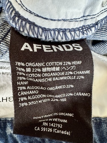 NWT Afends Violet Blue Jeans Straight Leg 26” roomy RRP $150 - Picture 11 of 12