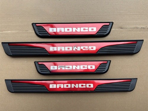 For Ford Bronco Steel Car Accessories Door Sill Protector Scuff Plate Trim Guard - Picture 6 of 13