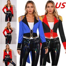 Womens Ringmaster Tailcoat Halloween Circus Showman Cosplay Party Costume