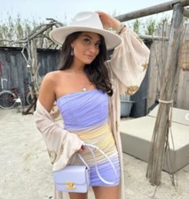 Zara Tulle Strapless Dress Lilac Size XXL BNWT Blogger’s Fave 8342/355