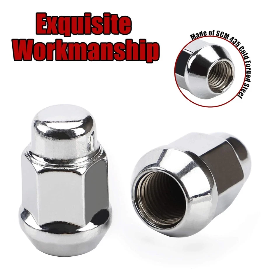 20 Pc Ford Lug Nut 1/2-20 Chrome 1.4" Fit 5-Lug F100/F150/Edge/Explorer/Flex etc - Image 2 of 4