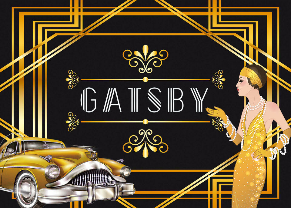 Roaring 20s Backdrop The Great Gatsby Gold Photo Background Retro Party Backdrop