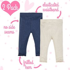 Infant Toddler Baby Girls Leggings Pants Bundle Multibuy Multipack Cotton Rich