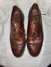 Vintage FLORSHEIM BROGUE  Shoes 8.5 D PEBBLE OLD SCHOOL