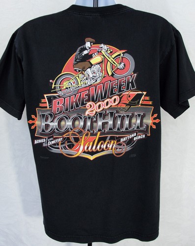 Vintage Bike Week 2000 Daytona T Shirt Uomo Taglia Large Boothill Saloon Made in USA - Foto 6 di 6