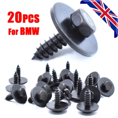 20X For BMW Hex-Head Self-Tapping Socket Bolt/Screw Washer Bumper 07147129160 UK