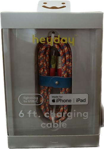 NEW Get 2! Heyday 6' Charging USB-C Cable Braided Apple iPhone & iPad - 第 2/5 張圖片